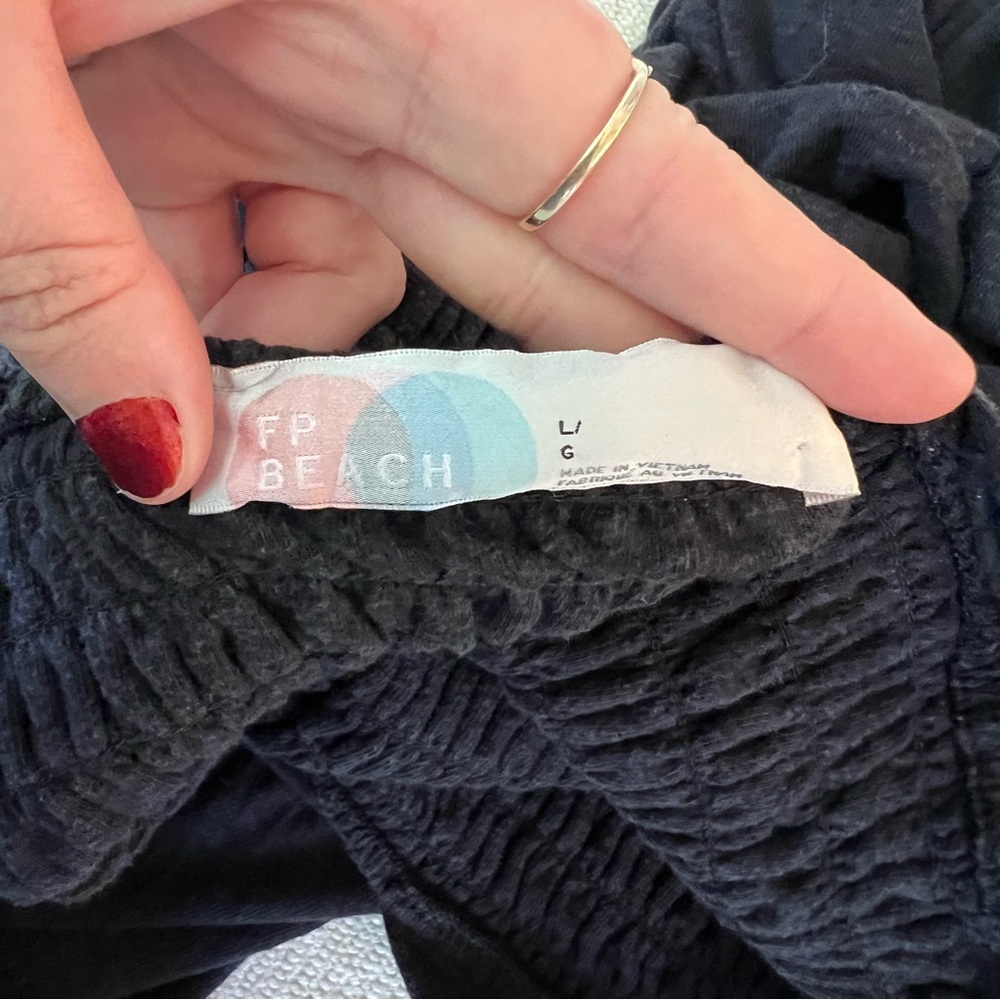 Free People Beach  Black Smocked Jumpsuit - Picture 16 of 16